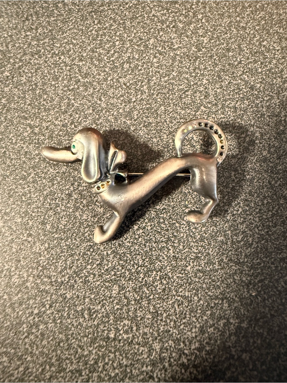Silver Dog Pin Brooch - Decorative Dachshund Accent
